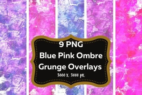 Download Blue Pink Ombre Metallic Grunge Overlays - Grunge overlays Collection