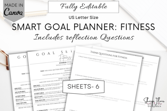 Download Fitness Smart Goal Planner | Editable - Premium Bundle
