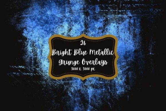 Download 26 Bright Blue Metallic Grunge Overlays - Grunge overlays Collection