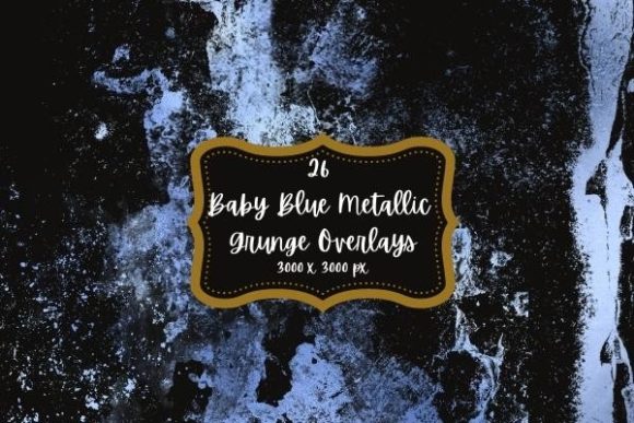 Download 26 Baby Blue Metallic Grunge Overlays - Grunge overlays Collection