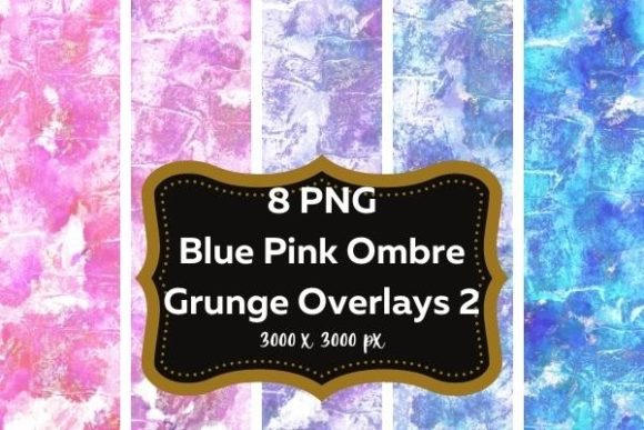 Download Blue Pink Ombre Metallic Grunge Overlays - Grunge overlays Collection