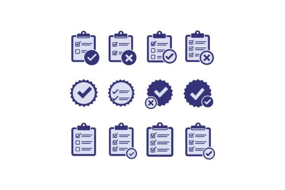 Download Checklists and Badges in Blue and Grey F - Checklists Collection