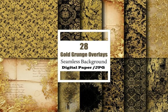 Download Gold Grunge Overlays Seamless Papers - Grunge overlays Collection
